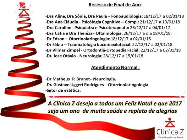 Atendimentos e Recesso no Final de Ano